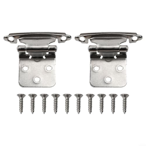 Zilimontt Küchenschrank-Scharniere, variable Overlay, sanft schließend, Schranktürscharniere, Eisenkonstruktion mit schwarzer oder silberfarbener Oberfläche, inklusive Qualität (Silber), 2 Stück von Zilimontt