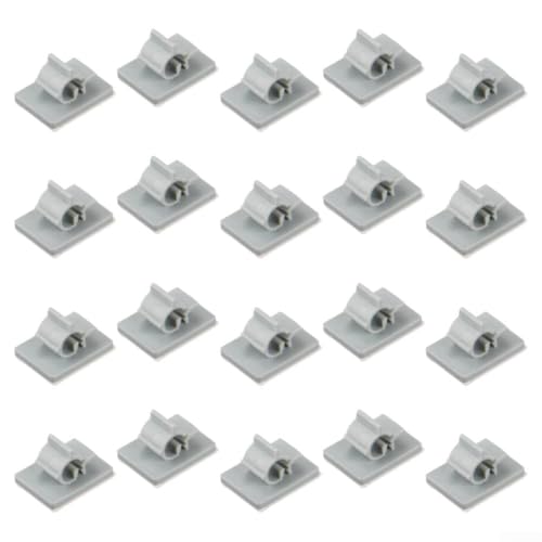 Zilimontt Kunststoff-Rohrschellen, selbstklebende Wasserrohrhalter für 6,5 mm und 9,5 mm Rohre, graue Halteklammern für Sanitär, Sprinkler und Kabelmanagement (6,5 mm), 20 Stück von Zilimontt