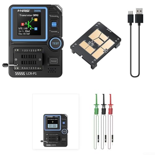 Zilimontt LCR P1 Transistor-Tester, unverzichtbares Werkzeug, 3,7 cm Transistor-Tester, Vollfarb-Grafik-Display, Transistor-Messgerät mit Verbrennungsschutz, für Dioden-Triode von Zilimontt