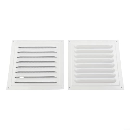 Zilimontt Lüftungsgitter aus Edelstahl, 20 x 20 cm, mit Sichtfenster, anthrazit, Lüftungsabdeckung für Decke oder Seitenwand, für HVAC-Luftstrom, moderne Raumluftqualität (2 Stück, weiß) von Zilimontt