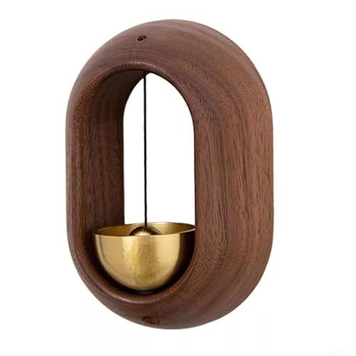 Zilimontt Magnetische Türklingel aus Holz, für Hauseingang oder Geschäft, japanischer Stil, Buche oder Walnuss mit Kupferglocken, einfache Installation ohne Bohren und (B) von Zilimontt