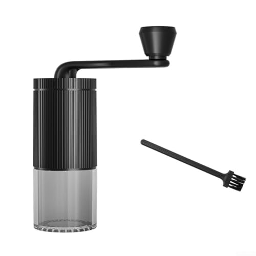 Zilimontt Manuelle Kaffeemühle mit Premium-Keramik-Frässtift zum Übergießen von Kaffee, Handkurbelmühle, tragbare Kaffeemühle für Zuhause, Büro, Reisen (schwarze Mahlwerk) von Zilimontt