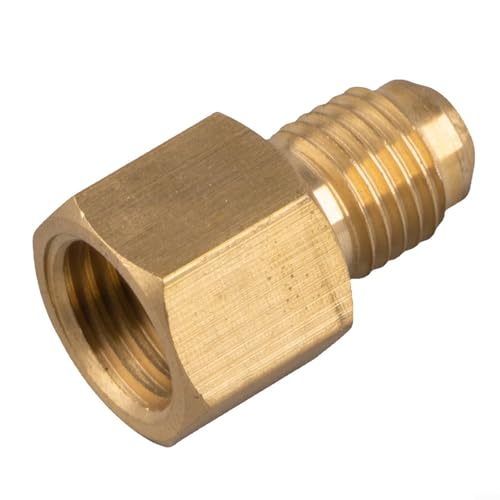 Zilimontt Messing Adapter 1/10.2 cm SAE IG auf 1/5.1 cm für ACME AG mit Unterlegscheibe für R12 auf R134a Umwandlung, langlebiges Innengewinde auf Außengewinde Fitting von Zilimontt
