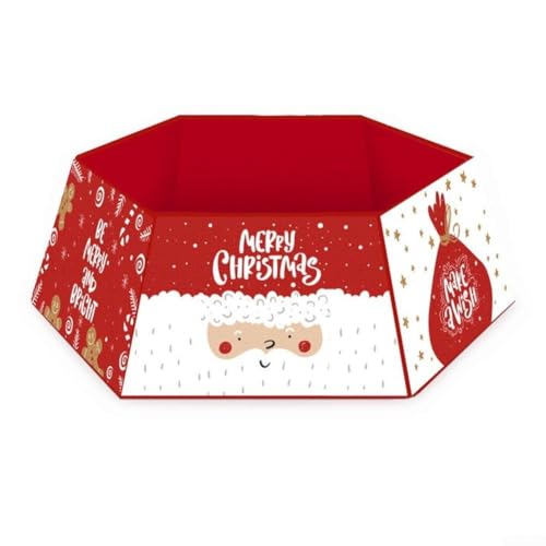 Zilimontt Metall Weihnachtsbaum Ring Rock Kragen Basis Vliesstoff Weihnachtsmann Schneeflocke Muster Urlaub Festliche Dekoration, 60 x 80 x 25 cm Home Setup (06) von Zilimontt