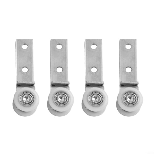 Zilimontt Metalllager-Schiebetür-Riemenscheibe mit zwei Kunststoffrädern für reibungsloses und leises Gleiten von Türen, Fenstern und Schränken, stabile Laufrollen für schwere (B 4 Stück) von Zilimontt