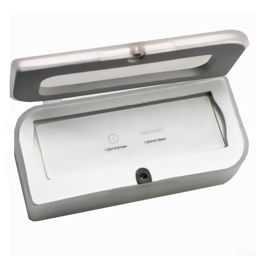 Zilimontt Mikroskop-Bühnenmikrometer, für Mikroskop oder Mikroskopkamera, 0,01 mm kalibrierte Skala, Mikrometer-Kamera-Kalibrierungsschieber, Kalibrierungslineal von Zilimontt