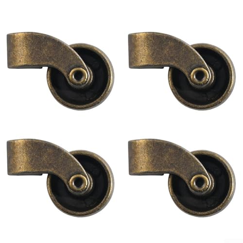 Zilimontt Möbelrollen aus Zinklegierung, robuste Sofaräder mit rutschfestem Design, verschleißfeste Bronze-Oberfläche, für Holzbeinmöbel wie nordische Couchtische (B), 4 Stück von Zilimontt