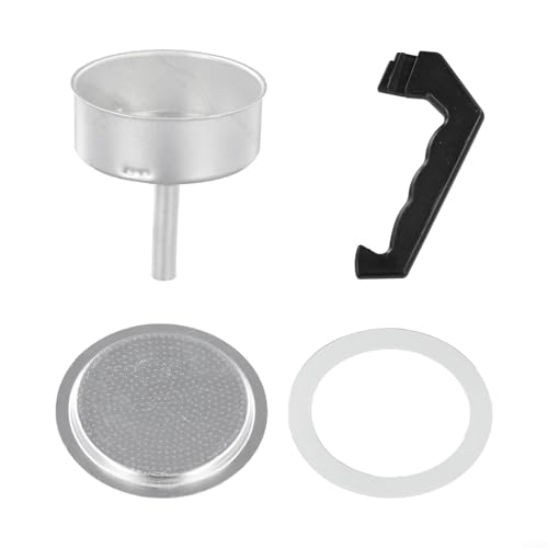 Zilimontt Mokkakanne Ersatzteil-Set, Kaffeemaschine, Zubehör, Filter für 1, 3, 6, 9, 12 Tassen, mit Griffdichtung, Trichter, Espressokocher (9 Tassen) von Zilimontt