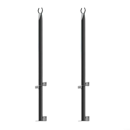 Zilimontt Outdoor String Light Pole 4 Ft Metal Garden Hanging Light Post Waterproof Rust Resistant Support Stand For Patio Backyard Deck Bistro String Lights 2 Pack von Zilimontt