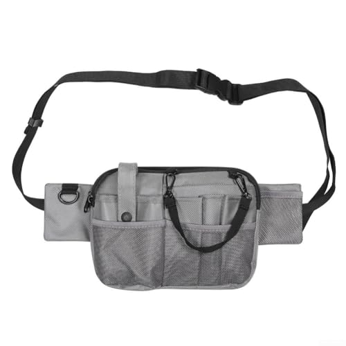 Zilimontt Oxford Gürteltasche zur Aufbewahrung von Werkzeugen, multifunktional, wasserdicht, mit verstellbarem Riemen, mehrere Taschen für die Wartung in der Werkstatt (grau) von Zilimontt