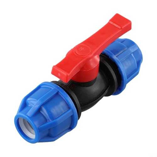 Zilimontt PE-Kugelhahn-Kugelhahn, 20 mm, 25 mm, 32 mm, Wasserrohr-Kompressions-Endstück für PE-PVC, PPR-Rohre, hochwertiger Kunststoff, auslaufsicherer Anschluss für Gartenbewässerung, (20 mm) von Zilimontt