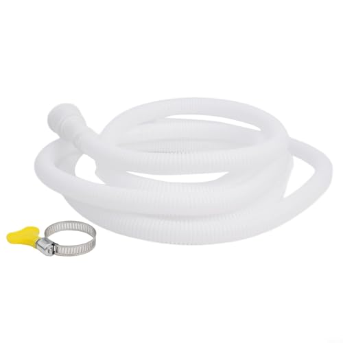 Zilimontt PVC-Ablaufschlauch, 5 m, flexibel, mit Klemme für Klimaanlagen, Waschmaschinen und Küchenspüle, 300 cm, Weiß von Zilimontt