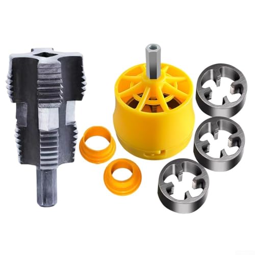 Zilimontt PVC-Rohrgewindewerkzeug-Set für Handbohrmaschine, 4-Punkt- und 6-Punkt-Wasserrohr-Gewindeschneider, langlebiges Metall- und Kunststoff-Sanitär-Gewindeschneider-Set für schnelle und einfache Zilimontt PVC-Rohrgewindewerkzeug-Set für Handbohrmaschine, 4-Punkt- und 6-Punkt-Wasserrohr-Gewindeschneider, langlebiges Metall- und Kunststoff-Sanitär-Gewindeschneider-Set für schnelle und einfache von Zilimontt