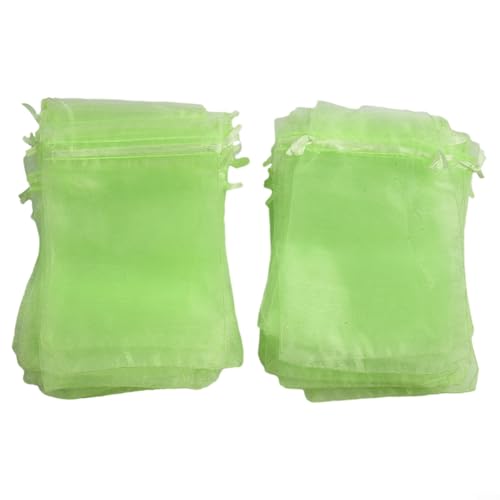 Zilimontt Pflanzenschutz-Netzbeutel Garten Obst Abdeckung Kordelzug Netz gegen Vögel Insekten wiederverwendbar atmungsaktiv Organza für Tomaten Trauben Äpfel Grün 15 x 20 cm (10 x 15 cm 50 Stück) von Zilimontt