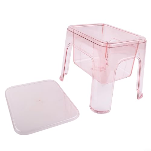 Zilimontt Plüschpuppen-Hocker mit transparentem Design ermutigt Kinder, Spielzeug auf lustige Weise zu organisieren (Rosa) von Zilimontt