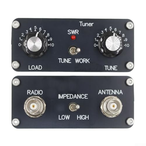 Zilimontt QRP Manueller Tuner 3–28 MHz, 5 W, hohe Q-Effizienz mit BNC-Anschluss für HAM, kompatibel mit koaxialen Langdrahtantennen und UHF-Leiter von Zilimontt