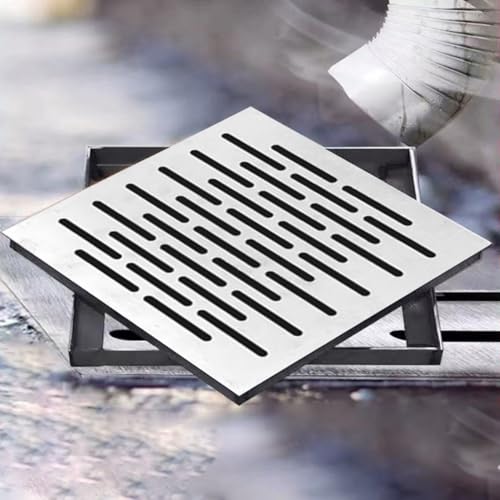 Zilimontt Quadratischer Abflussschutz, Wirbelabdeckung, Edelstahl-Ablaufabdeckung, hält Abflüsse frei von Blättern und Schmutz (250 x 250 x 20 mm) von Zilimontt