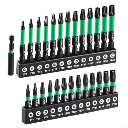 Zilimontt RIYNIBIY 27-teiliges S2 Stahl Torx Bit-Set TT7-TT40 mit magnetischen Sicherheitsbits und Aufbewahrungskoffer für Treiber, kompatibel mit u von Zilimontt
