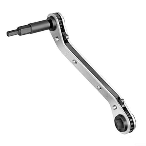 Zilimontt Ratschenschlüssel-Set mit Sechskant-Bit-Adapter, 1/4 Zoll, 3/8 Zoll, 3/16 Zoll, 5/16 Zoll Größen, langlebiges Metall-HVAC-Reparaturwerkzeug für Klimaanlage und (2 Schraubenschlüssel) von Zilimontt