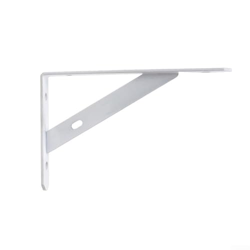 Zilimontt Regalhalterungen, robust, kaltgewalzter Stahl, L-Form, rechtwinklig, Wandhalterung für Bücherregal, Küche, Garten oder Display, widerstandsfähig, stabil (weiß, 20,3 cm), 2 Stück von Zilimontt