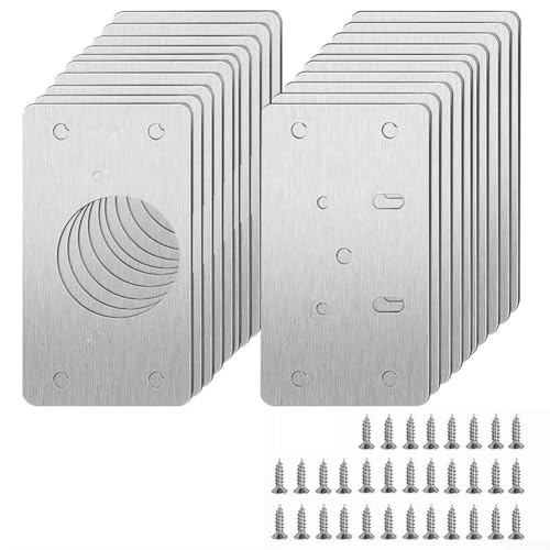 Zilimontt Reparaturset für Schranktürscharniere mit Edelstahlplatten und Schrauben, langlebige Schrankbeschläge für Küchenschränke, Schubladen und Kleiderschränke, einfach (10 Paar) von Zilimontt
