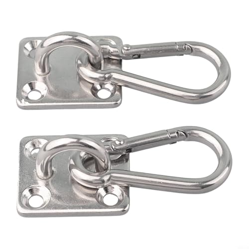 Zilimontt Robustes Edelstahl-Hängehaken-Set für Hängematte, Schaukelstuhl, Yoga-Stuhl, Innen- oder Außenhalterung, Hardware mit Schrauben, Wetter von Zilimontt