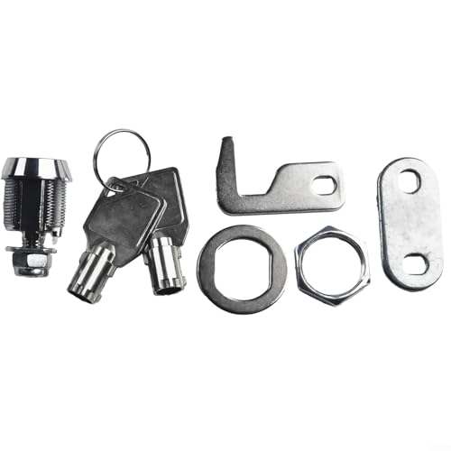 Zilimontt Röhrenförmiges Camlock aus Zinklegierung mit 90-Grad-Haken-Nocken für Werkzeugkasten und Verkaufsautomaten, Ersatzschloss mit Schlüsseln von Zilimontt