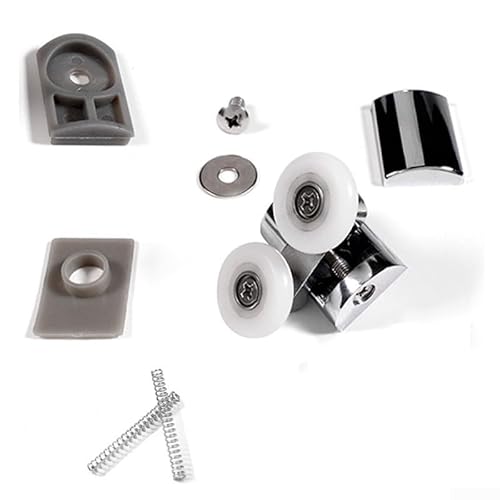 Zilimontt Rollen für Duschtüren, 23 mm, oben unten, Zinklegierung, Edelstahl, 4–8 mm, Glas-Hardware-Zubehör von Zilimontt