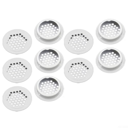 Zilimontt Runde Lüftungsgitter aus Metall für Schrankschränke, Edelstahl, Lüftungsgitter für Kleiderschrank, Schrank oder Schrank, flach, kreisförmig, flach, 50 mm, 10 Stück von Zilimontt