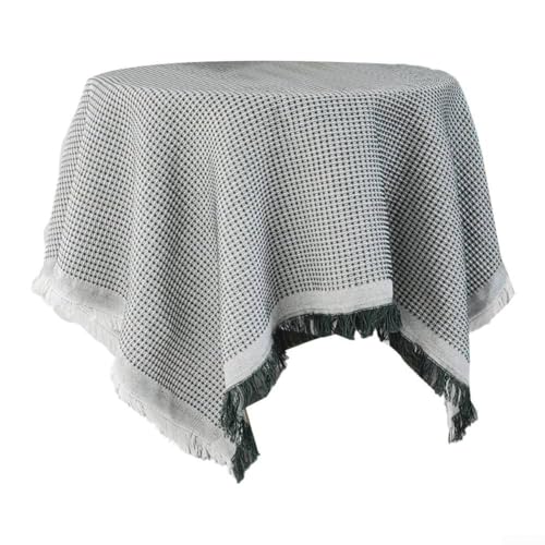 Zilimontt Runde Tischdecke – 130 cm Tischdecke waschbar – Esstischabdeckung für Geburtstagsparty Café Restaurant Buffet – Boho-Quasten-Tischdecke (schwarz) von Zilimontt