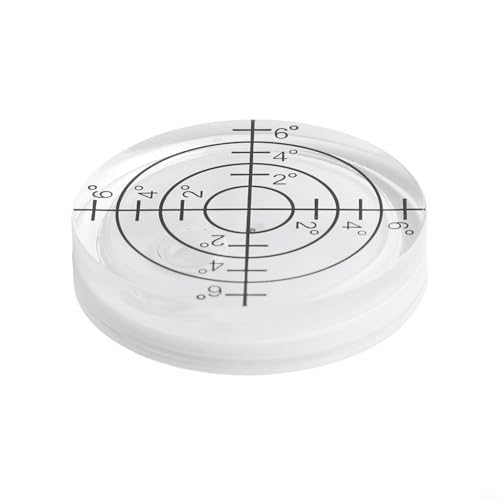 Zilimontt Runde Wasserwaage, 32 mm x 7 mm, runde Bullseye-Nivelliermaschine für alle Richtungsmessungen, transparentes Acryl-Nivellierwerkzeug für Boot, Wohnwagen, Stativ, (weiß) von Zilimontt