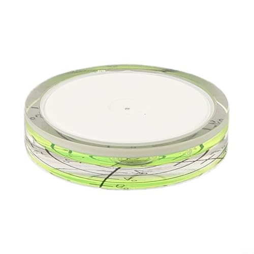 Zilimontt Runde Wasserwaage, 32 mm x 7 mm, runde Bullseye-Nivelliermaschine für alle Richtungsmessungen, transparentes Acryl-Nivellierwerkzeug für Boot, Wohnwagen, Stativ (grün) von Zilimontt