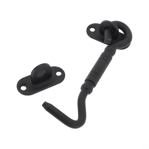 Zilimontt Scheunentürhakenschloss aus Edelstahl mit langlebiger Beschichtung für Schiebetüren, Trenntüren und Gartentore – einfache Installation und rostfrei (schwarz) von Zilimontt