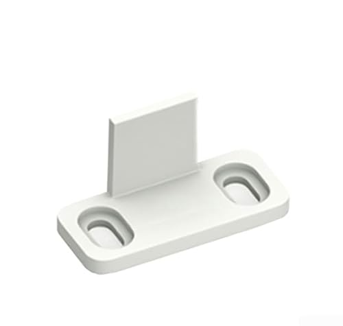 Zilimontt Schiebetür-Bodenführung, robuste Karbonstahl-Bodenhalterung für Bypass-Schranktüren, gerillte und nicht gerillte Einzel- oder Doppelschiebeteile, glatt (weiß) von Zilimontt