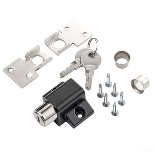 Zilimontt Schiebetürschloss mit 2 Schlüsseln, Aluminiumlegierung, Kindersicherheitsschloss für Schiebetüren und Fenster, Schwarz oder Weiß (schwarz) von Zilimontt