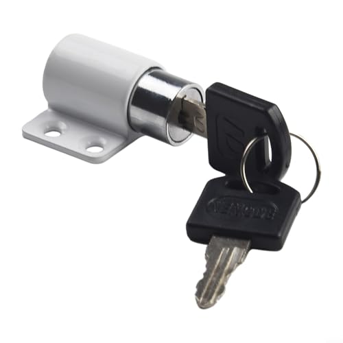 Zilimontt Schiebetürschloss mit Schlüssel für Baby- und Kindersicherheit, Sicherheitsriegel aus Aluminiumlegierung, für Scharnier- oder Schiebetüren, Diebstahlschutz, einfache Installation, Weiß von Zilimontt