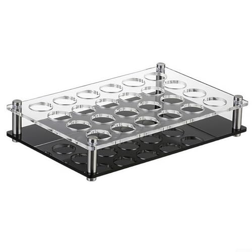 Zilimontt Schnapsglas-Tablett-Halter, 12 oder 24 Löcher, Cocktail-Halter, Schnapsglas-Set, Getränke-Organizer, Acryl-Serviertablett, für Zuhause, Bar, Club, Party (24 Löcher) von Zilimontt