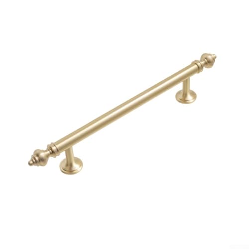 Zilimontt Schranktürgriff aus Messing mit 96 mm und 128 mm Lochmitten für Kleiderschrank, Schublade und Schrank, goldfarben, für Küchen- und Wohnzimmermöbel-Hardware (1091-128) von Zilimontt