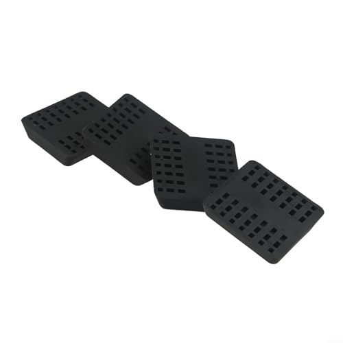 Zilimontt Schwarze Gummi-Möbeluntersetzer, 80 x 80 x 20 mm, rutschfeste Pads für Radstopper, Geräusch- und Vibrationsreduzierung, Bodenschutz für Stühle, Schreibtische, Betten, Sofas (4 Stück) von Zilimontt