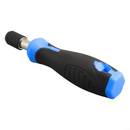 Zilimontt Selbstsichernder Sechskant-Adapter, Schraubendrehergriff mit magnetischem Bithalter für Reparaturen von Möbeln und Haushaltsgeräten, 13 cm Chrom-Vanadium-Stahl-Werkzeug (blau-schwarz), 6,35 von Zilimontt