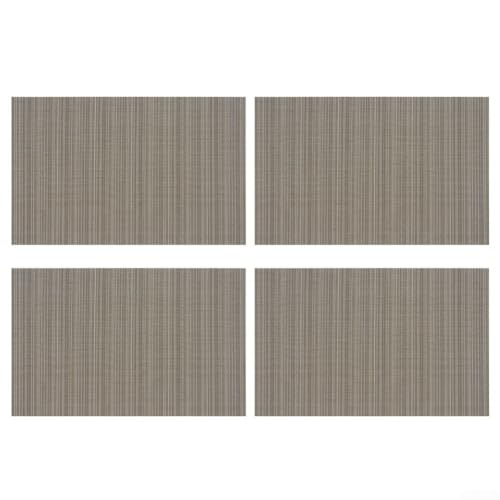 Zilimontt Set mit 4 Tischsets mit wasserdichten und ölbeständigen Eigenschaften, hergestellt aus Vinyl und Polyester, geeignet für Restaurant, Hotel und Küche (silberfarben) von Zilimontt