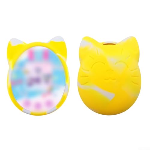 Zilimontt Silikon-Schutzhülle und Reise-Aufbewahrungskoffer, kompatibel mit Original Tamagotchi Digital Pet Modellen 4U/4U+/PS/Mix/Meets/IDL/ID, weich (gelb) von Zilimontt
