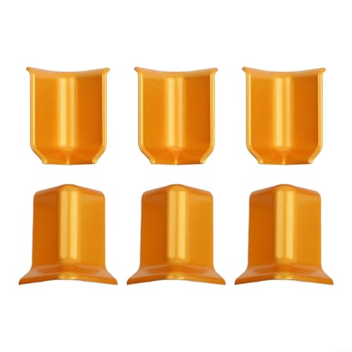 Zilimontt Sockelleisten-Eckblöcke für 5,4 cm hohe Wandsockel-Dekoration Innen- und Außeneckverbinder, ABS-Material, 6-teiliges Set zur Installation von Dekoration (S Gold) von Zilimontt
