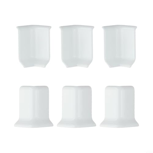 Zilimontt Sockelleisten-Eckblöcke für 5,4 cm hohe Wandsockel-Dekoration Innen- und Außeneckverbinder, ABS-Material, 6-teiliges Set zur Installation von Dekoration (S Weiß) von Zilimontt