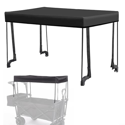 Zilimontt Sonnenschutz für den Außenbereich, wasserabweisend, 600D-Oxford-Stoff, verstellbar, Campingwagen, Markise für Trolley, schwarz, braun, grau, rot, blau (schwarz) von Zilimontt