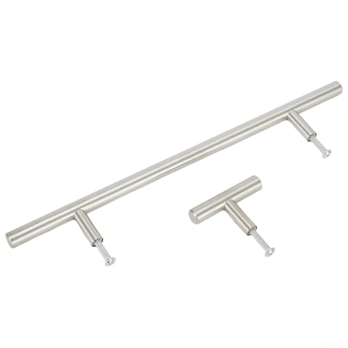 Zilimontt T-Griff aus Edelstahl für Küchenschränke, Schubladen und Schranktüren, hohle runde Stange, Möbelbeschläge mit mehreren Größen (5,1 cm) von Zilimontt