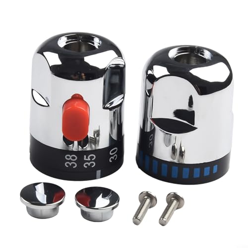 Zilimontt Thermostatische und Ein-/Aus-Wasser-Kontrollgriffe für Badewannen-Duscharmaturen, Temperaturmarkierung mit Stop-Ring, Gewindestift-Endkappe Zilimontt Thermostatische und Ein-/Aus-Wasser-Kontrollgriffe für Badewannen-Duscharmaturen, Temperaturmarkierung mit Stop-Ring, Gewindestift-Endkappe von Zilimontt