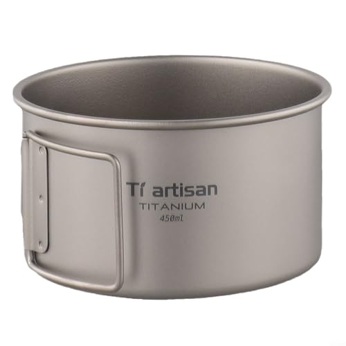 Zilimontt Titan-Schüsseln mit faltbarem Griff | leichtes Outdoor-Küchen-Kochgeschirr-Set | Camping Wandern tragbares Chaos Kit mehrere Größen (450 ml Schüssel ohne Deckel) von Zilimontt
