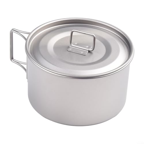 Zilimontt Titan-Schüsseln mit faltbarem Griff | leichtes Outdoor-Küchen-Kochgeschirr-Set | Camping Wandern tragbares Chaos Kit mehrere Größen (600 ml Schüssel mit Deckel) von Zilimontt