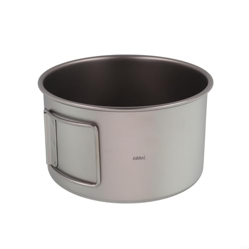 Zilimontt Titan-Schüsseln mit faltbarem Griff | leichtes Outdoor-Küchen-Kochgeschirr-Set | Camping Wandern tragbares Chaos Kit mehrere Größen (600 ml Schüssel ohne Deckel) von Zilimontt
